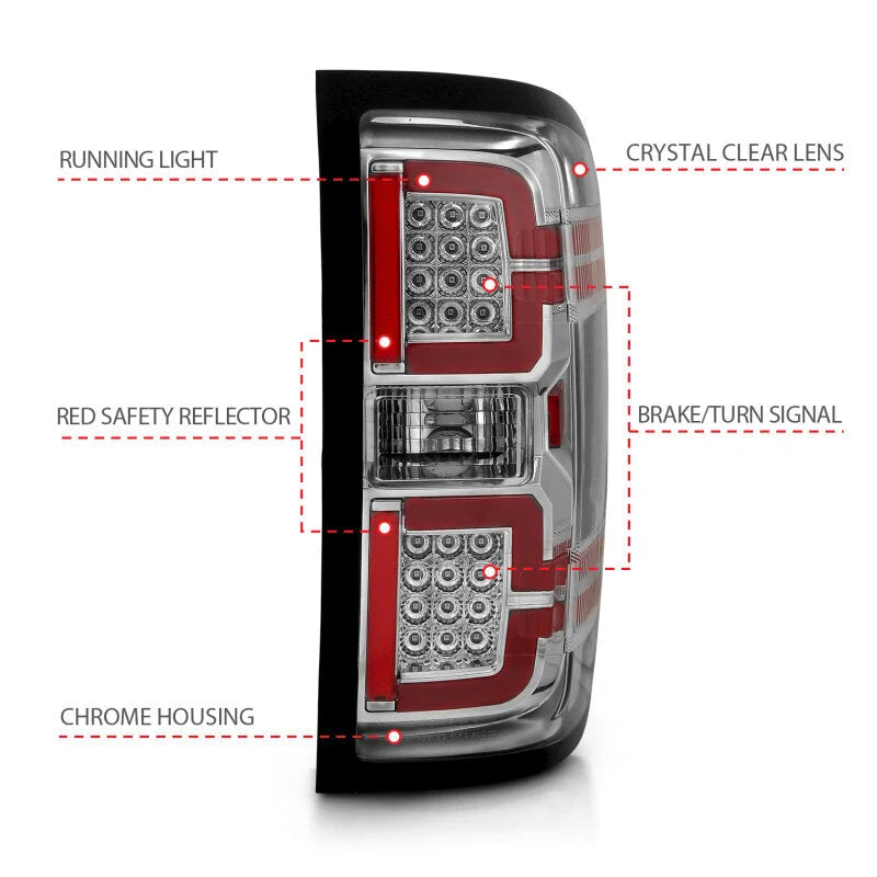 ANZO 2014-2018 Chevy Silverado 1500 LED Taillights Chrome - Additional View 7
