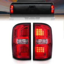 Load image into Gallery viewer, ANZO 2014-2018 GMC Sierra LED Tail Lights Black Housing Red/Clear Lens - Main Product View