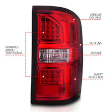 Load image into Gallery viewer, ANZO 2014-2018 GMC Sierra LED Tail Lights Black Housing Red/Clear Lens - Side View