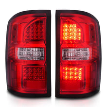 Load image into Gallery viewer, ANZO 2014-2018 GMC Sierra LED Tail Lights Black Housing Red/Clear Lens - Back View