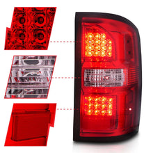 Load image into Gallery viewer, ANZO 2014-2018 GMC Sierra LED Tail Lights Black Housing Red/Clear Lens - Additional View 5