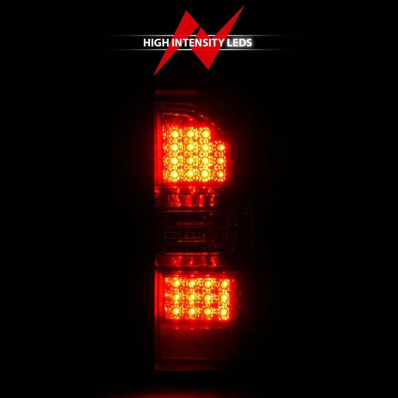 ANZO 2014-2018 GMC Sierra LED Tail Lights Black Housing Red/Clear Lens - Additional View 6