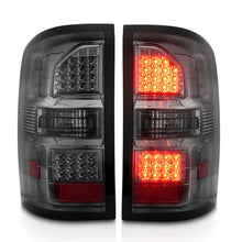 Load image into Gallery viewer, ANZO 2014-2018 GMC Sierra LED Tail Lights Black Housing Smoke Lens - Back View
