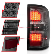 Load image into Gallery viewer, ANZO 2014-2018 GMC Sierra LED Tail Lights Black Housing Smoke Lens - Installation View