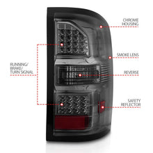 Load image into Gallery viewer, ANZO 2014-2018 GMC Sierra LED Tail Lights Black Housing Smoke Lens - Additional View 7