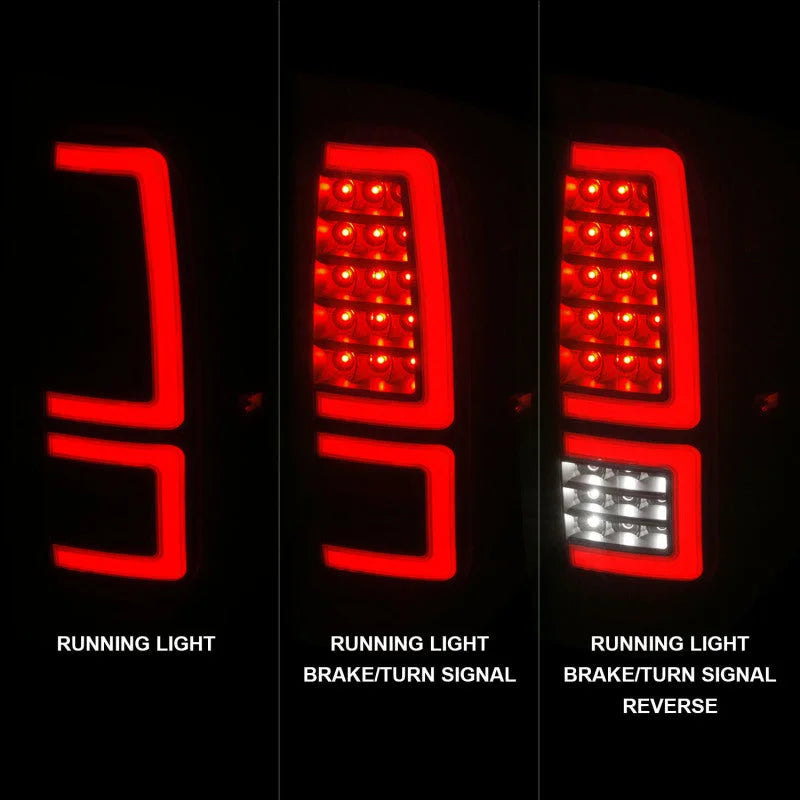 ANZO 2014-2021 Toyota Tundra LED Taillights Black Housing/Clear Lens - Side View