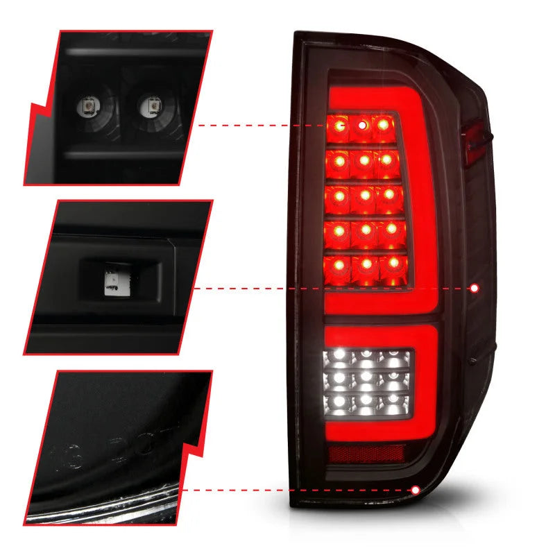 ANZO 2014-2021 Toyota Tundra LED Taillights Black Housing/Smoke Lens - Side View