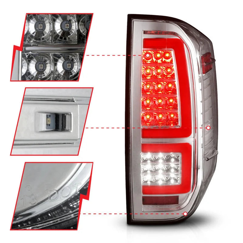 ANZO 2014-2021 Toyota Tundra LED Taillights Chrome Housing/Clear Lens - Additional View 6