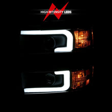 Load image into Gallery viewer, ANZO 2015-2016 Chevrolet Silverado Projector Headlights w/ Plank Style Design Black w/ Amber - Installation View