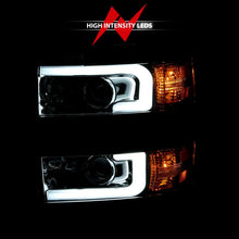 Load image into Gallery viewer, ANZO 2015-2016 Chevrolet Silverado Projector Headlights w/ Plank Style Design Chrome w/ Amber - Installation View
