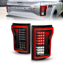 Load image into Gallery viewer, ANZO 2015-2016 Ford F-150 LED Taillights Black - Main Product View