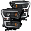 Load image into Gallery viewer, ANZO 2015-2016 Ford F-150 Projector Headlights w/ Plank Style Design Black w/ Amber - Main Product View