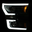 Load image into Gallery viewer, ANZO 2015-2016 Ford F-150 Projector Headlights w/ Plank Style Design Black w/ Amber - Side View