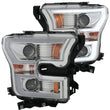Load image into Gallery viewer, ANZO 2015-2016 Ford F-150 Projector Headlights w/ Plank Style Design Chrome w/ Amber - Main Product View