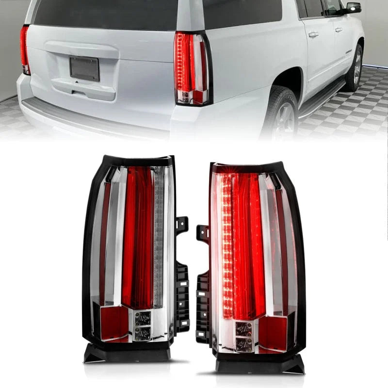 ANZO 2015-2017 Chevrolet Suburban/Tahoe LED Taillights Chrome - Side View