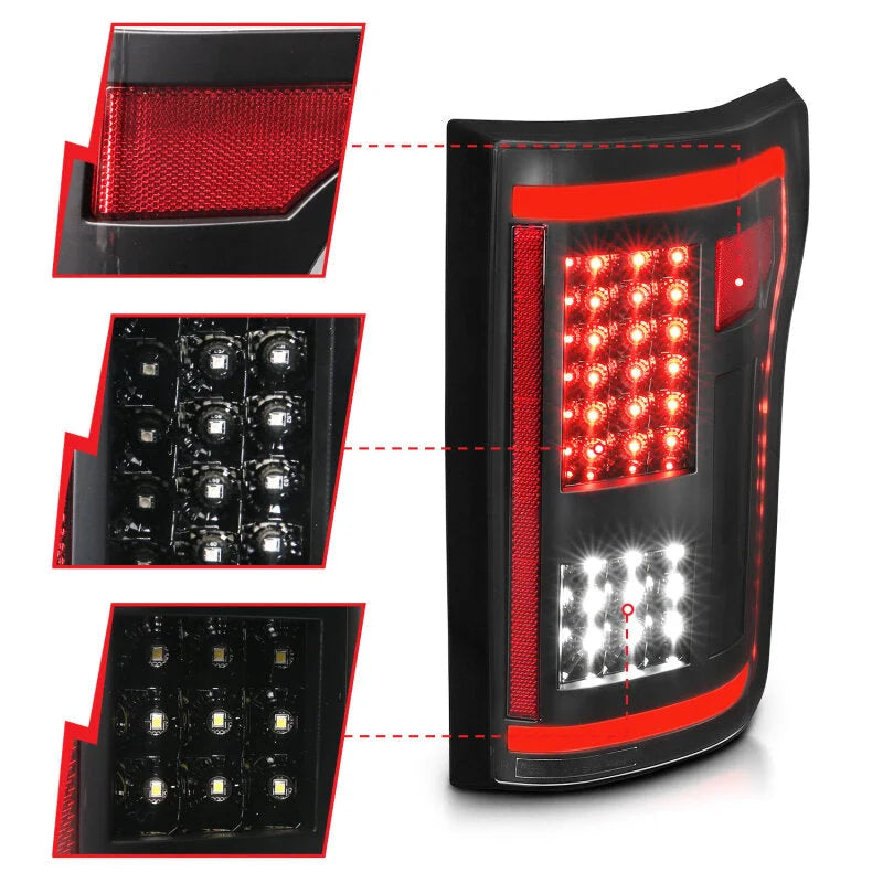 ANZO 2015-2017 Ford F-150 LED Taillights Black - Side View