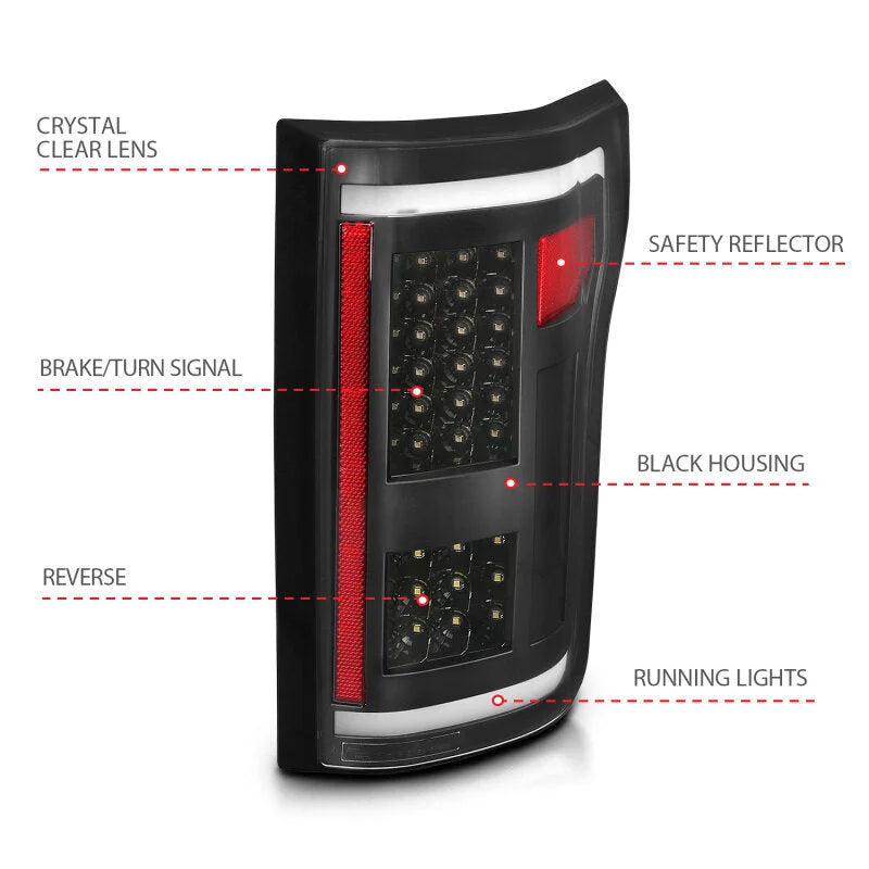 ANZO 2015-2017 Ford F-150 LED Taillights Black - Additional View 5