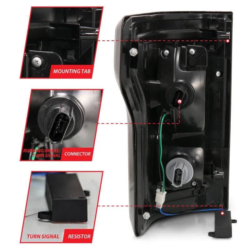 ANZO 2015-2017 Ford F-150 LED Taillights Black - Additional View 6