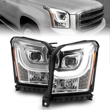 Load image into Gallery viewer, ANZO 2015-2017 GMC Yukon XL Projector Headlights W Lightbar - Chrome/Amber - Main Product View