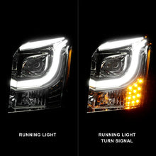 Load image into Gallery viewer, ANZO 2015-2017 GMC Yukon XL Projector Headlights W Lightbar - Chrome/Amber - Back View