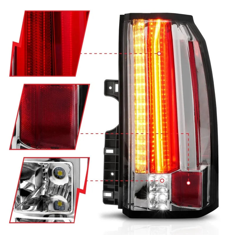 ANZO 2015-2017 GMC Yukon/Yukon XL LED Taillights Chrome - Additional View 5