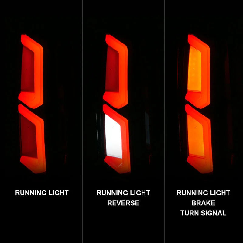 ANZO 2015-2020 Chevrolet Tahoe LED Tail Lights w/ Light Bar Black Housing Clear Lens - Additional View 7