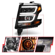 Load image into Gallery viewer, ANZO 2015-2020 Chevy Tahoe Projector Headlights Plank Style Black w/DRL - Back View