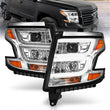 Load image into Gallery viewer, ANZO 2015-2020 Chevy Tahoe Projector Headlights Plank Style Chrome w/DRL - Main Product View