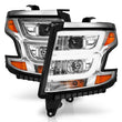 Load image into Gallery viewer, ANZO 2015-2020 Chevy Tahoe Projector Headlights Plank Style Chrome w/DRL - Back View