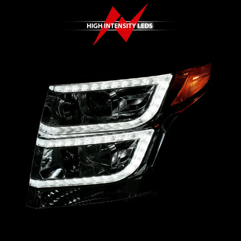ANZO 2015-2020 Chevy Tahoe Projector Headlights Plank Style Chrome w/DRL - Additional View 5