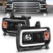 Load image into Gallery viewer, ANZO 2015+ GMC Canyon Projector Headlights w/ Plank Style Design Black w/ Amber - Main Product View