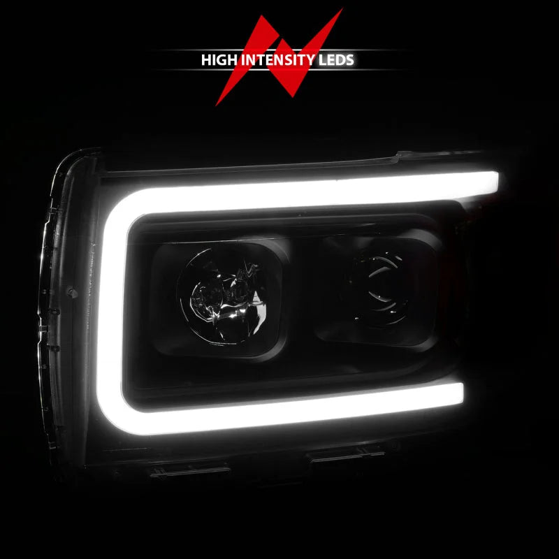 ANZO 2015+ GMC Canyon Projector Headlights w/ Plank Style Design Black w/ Amber - Additional View 5
