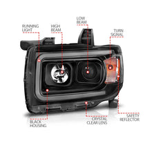Load image into Gallery viewer, ANZO 2015+ GMC Canyon Projector Headlights w/ Plank Style Design Black w/ Amber - Additional View 6