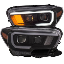 Load image into Gallery viewer, ANZO 2016-2017 Toyota Tacoma Projector Headlights w/ Plank Style Black w/ Amber - Main Product View