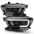 Load image into Gallery viewer, ANZO 2016-2017 Toyota Tacoma Projector Headlights w/ Plank Style Design Black/Amber w/ DRL - Main Product View