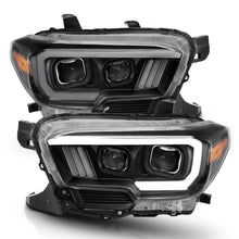 Load image into Gallery viewer, ANZO 2016-2017 Toyota Tacoma Projector Headlights w/ Plank Style Switchback Black w/ Amber - Main Product View