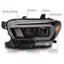 Load image into Gallery viewer, ANZO 2016-2017 Toyota Tacoma Projector Headlights w/ Plank Style Switchback Black w/ Amber - Additional View 6