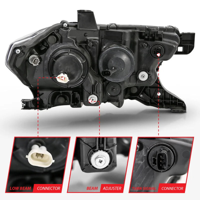 ANZO 2016-2017 Toyota Tacoma Projector Headlights w/ Plank Style Switchback Black w/ Amber - Additional View 8