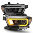 Load image into Gallery viewer, ANZO 2016-2017 Toyota Tacoma Projector Headlights w/ Plank Style Switchback Black w/ Amber - Additional View 9