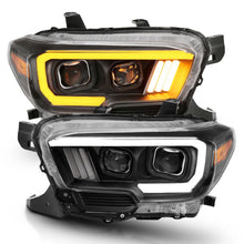 Load image into Gallery viewer, ANZO 2016-2017 Toyota Tacoma Projector Headlights w/ Plank Style Switchback Black w/ Amber - Additional View 10