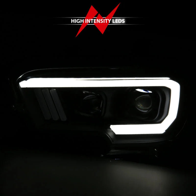 ANZO 2016-2017 Toyota Tacoma Projector Headlights w/ Plank Style Switchback Black w/ Amber - Additional View 11
