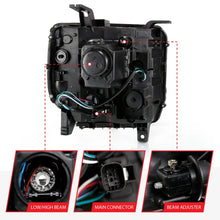 Load image into Gallery viewer, ANZO 2016-2019 Gmc Sierra 1500 Projector Headlight Plank Style Black w/ Sequential Amber Signal - Installation View