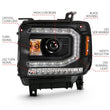Load image into Gallery viewer, ANZO 2016-2019 Gmc Sierra 1500 Projector Headlight Plank Style Black w/ Sequential Amber Signal - Additional View 6