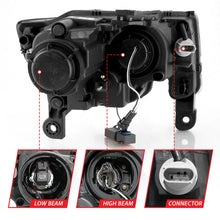 Load image into Gallery viewer, ANZO 2017-2018 Jeep Grand Cherokee Projector Headlights w/ Plank Style Switchback - Chrome w/ Amber - Additional View 6