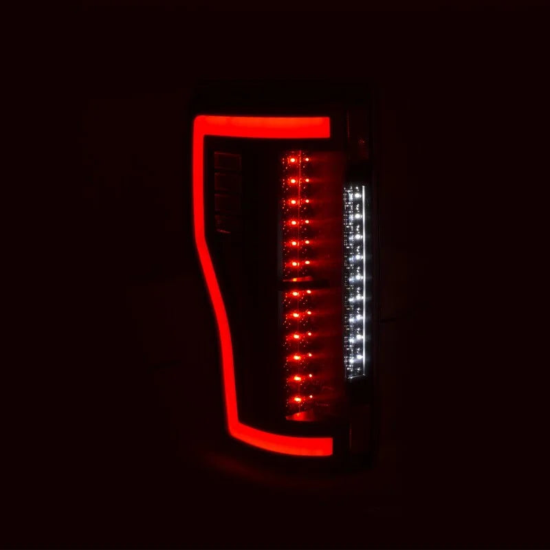 ANZO 2017+ Ford F-250 LED Taillights - Black/Clear - Side View
