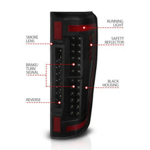 Load image into Gallery viewer, ANZO 2017+ Ford F-250 LED Taillights - Black/Smoke - Additional View 5