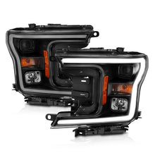 Load image into Gallery viewer, ANZO 2018-2019 Ford F-150 Projector Plank Style H.L. Black Amber (Without Switchback) - Side View