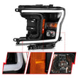 Load image into Gallery viewer, ANZO 2018-2019 Ford F-150 Projector Plank Style H.L. Black Amber (Without Switchback) - Back View