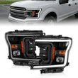 Load image into Gallery viewer, ANZO 2018-2019 Ford F-150 Projector Plank Style H.L. Black Amber (Without Switchback) - Additional View 5