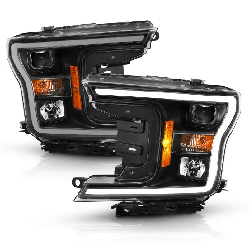 ANZO 2018-2019 Ford F-150 Projector Plank Style H.L. Black Amber (Without Switchback) - Additional View 6